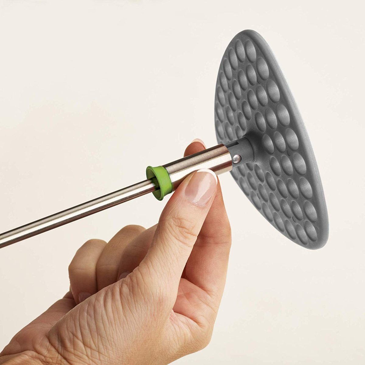 Joseph Joseph 10161 Delta Folding Potato Masher Stores Flat Space Saving Locking, One-Size, Gray/Green