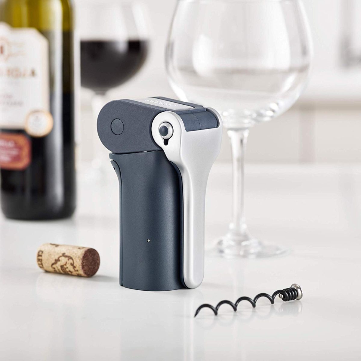 Joseph Joseph BarWise Compact Folding Lever Corkscrew Wine Opener with Foil Cutter, One-size, Blue
