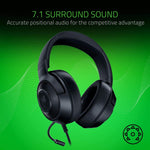 Razer Kraken X Lite Ultralight Gaming Headset: 7.1 Surround Sound - Black