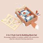 Speedy Monkey Wooden Fox Block Cart | Pull Toy