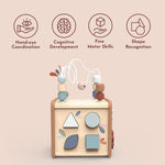 Speedy Monkey 5-in-1 Wooden Activity Cube