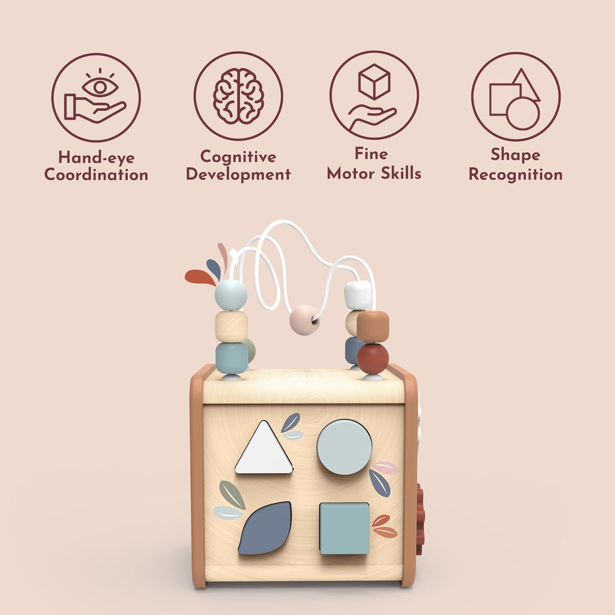 Speedy Monkey 5-in-1 Wooden Activity Cube