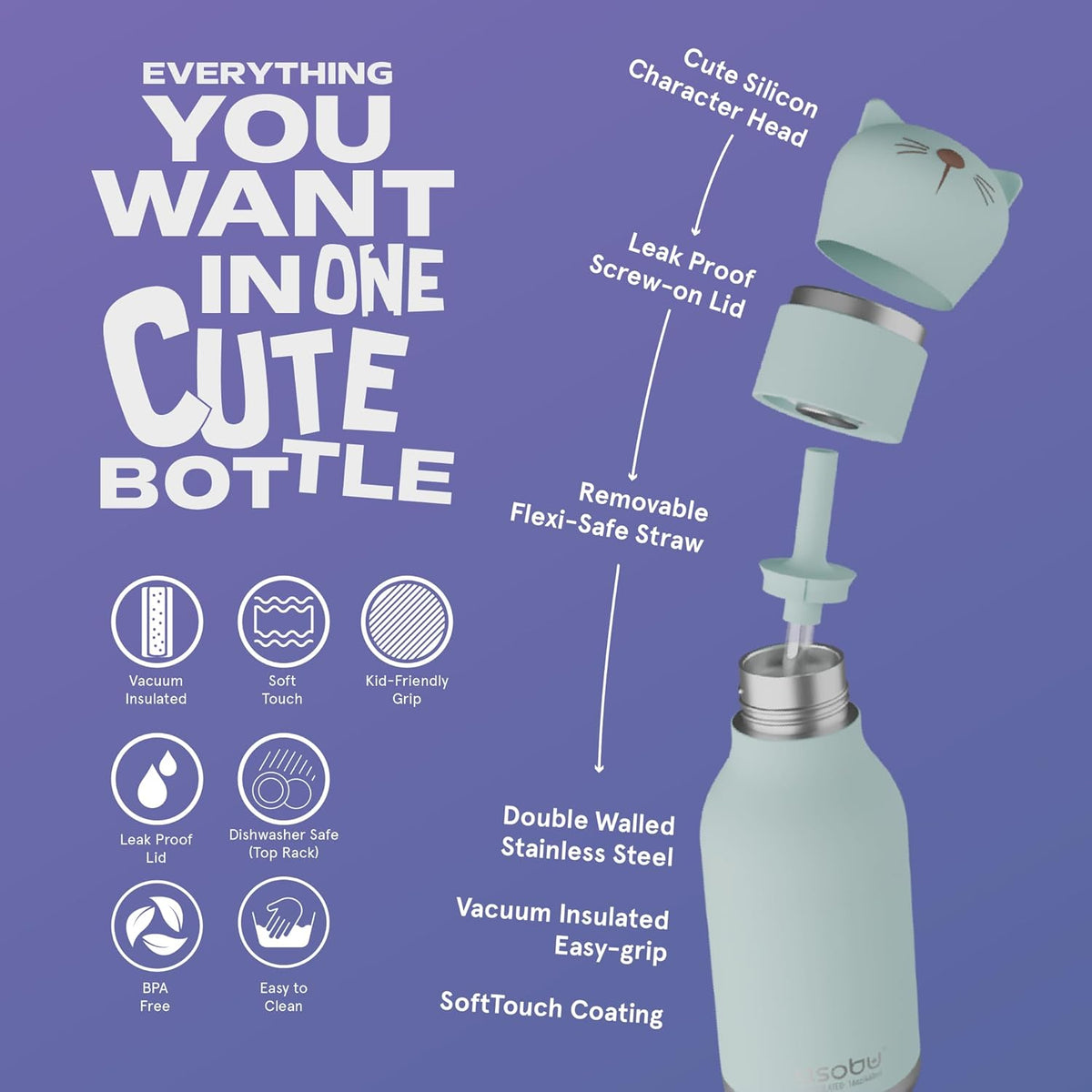 Asobu Cat Insulated Water 460ml