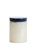 Oeco Box With Lid White And Blue Decorative Storage Organizer