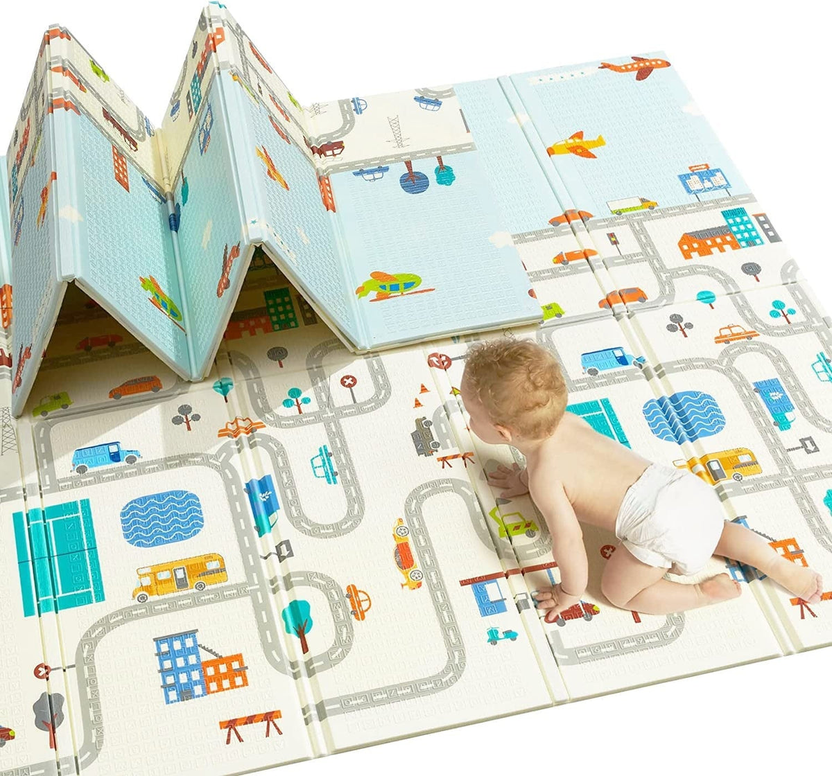 Miila Double Sided Foam Playmat Dinosaurs Cars 180x200cm