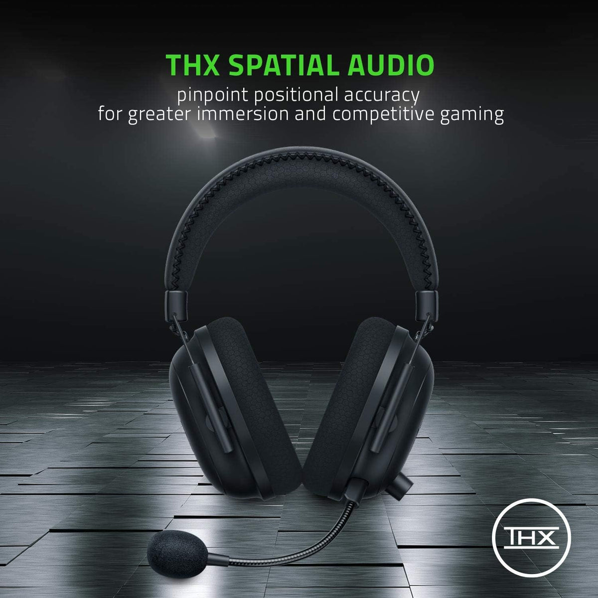 Razer BlackShark V2 Pro Wireless Gaming Headset: THX 7.1 Spatial Surround Sound - 50mm Drivers - Detachable Mic - for PC, PS5, PS4, Switch, Black