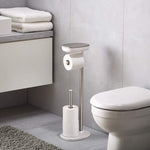Joseph Joseph EasyStore Butler Toilet Paper Holder Stand and Spare Roll Storage with Shelf and Drawer, Stainless Steel