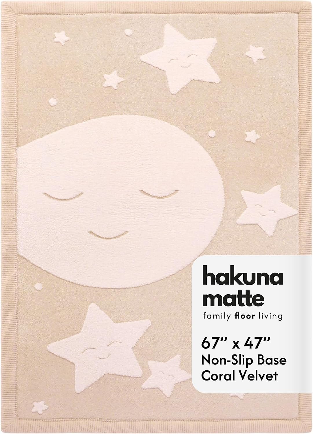 Hakuna Matte CloudRise Baby Play Mat – Moon & Stars (47" x 67")