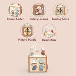 Speedy Monkey 5-in-1 Wooden Activity Cube
