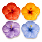 Set of 4 Flower-Shaped Porcelain Plates – 21 cm