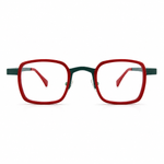 Green and red eyeglasses