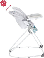 Badabulle Ultra-Foldable High Chair - Grey pattern