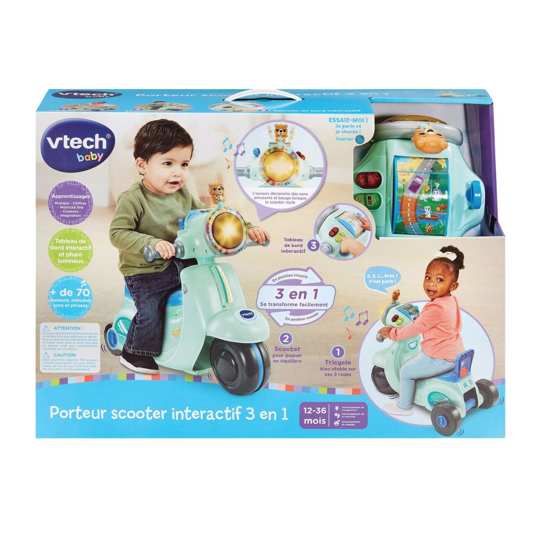 VTech 3 in 1 Interactif Scooter Blue Ride-On