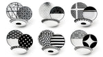 Emily Dinner Set, 18-piece Porcelain, Black and White