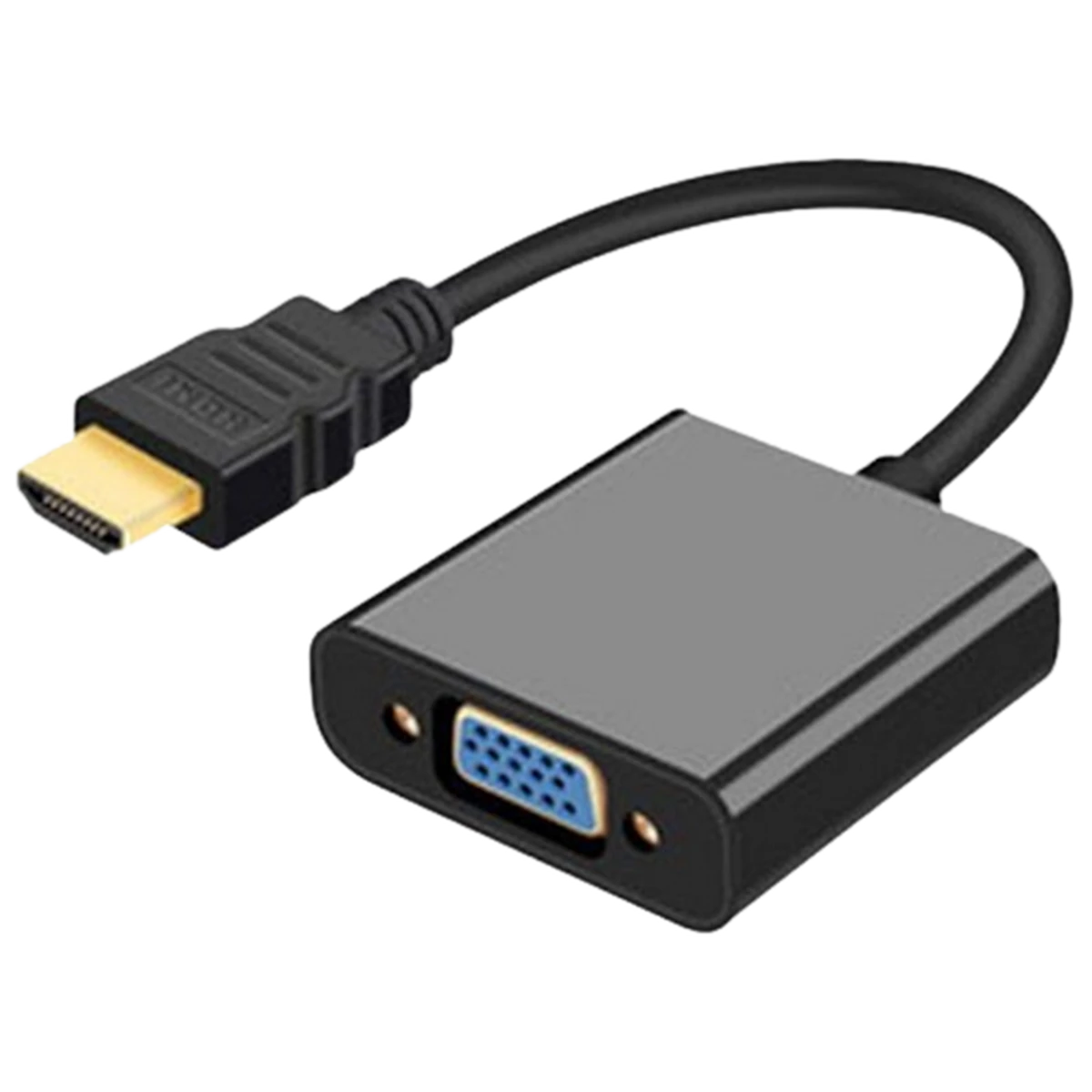 CEM VGA to HDMI (M-F) HD Cable Coupler with Audio Aux - Black