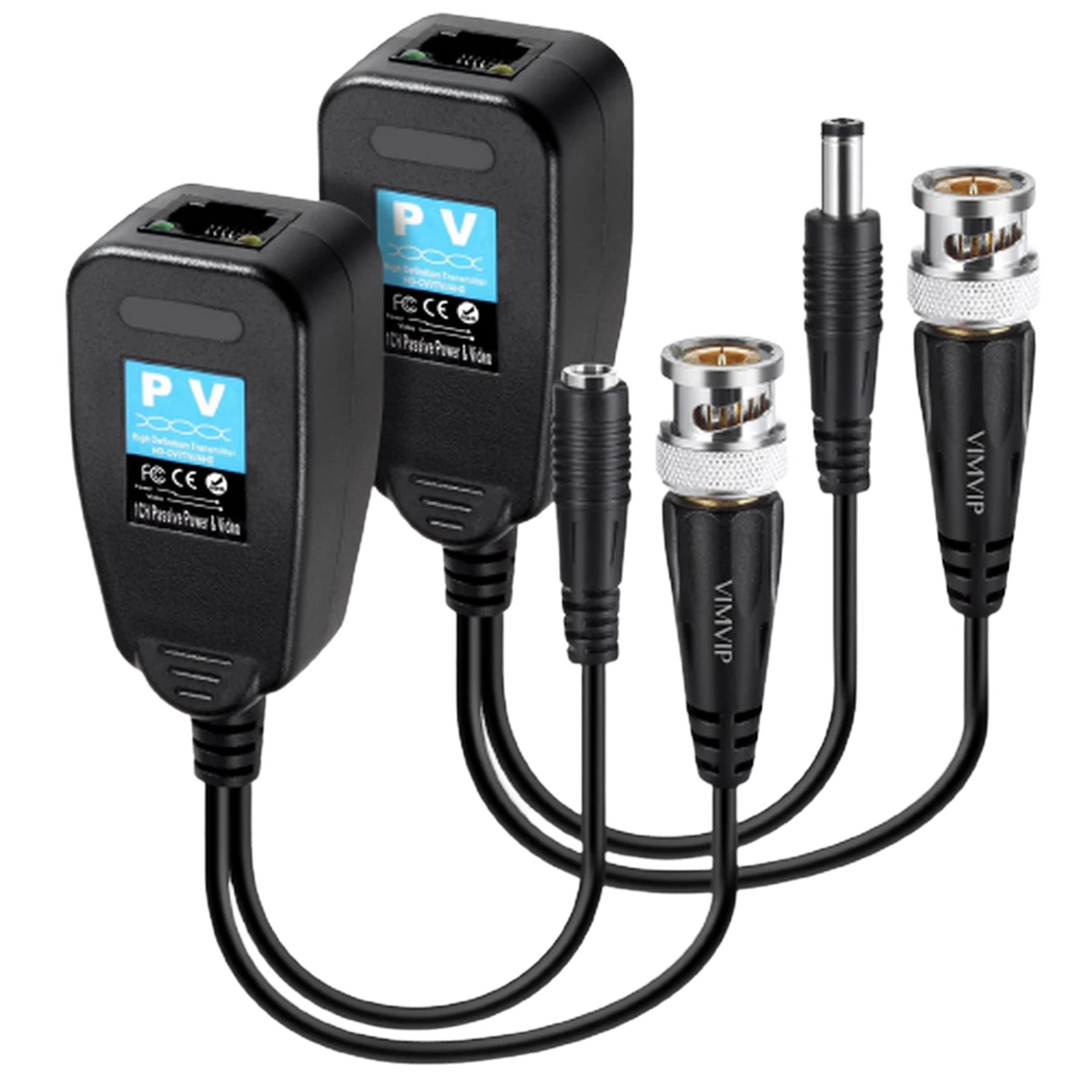 OEM HD-CVI/TV/AHD Passive Video Balun 5MP Passive Video Transceiver Balun - Black