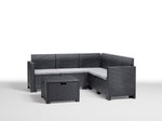Nebrasca Corner Outdoor Set 5-Seater Rattan Sofa with Storage Table