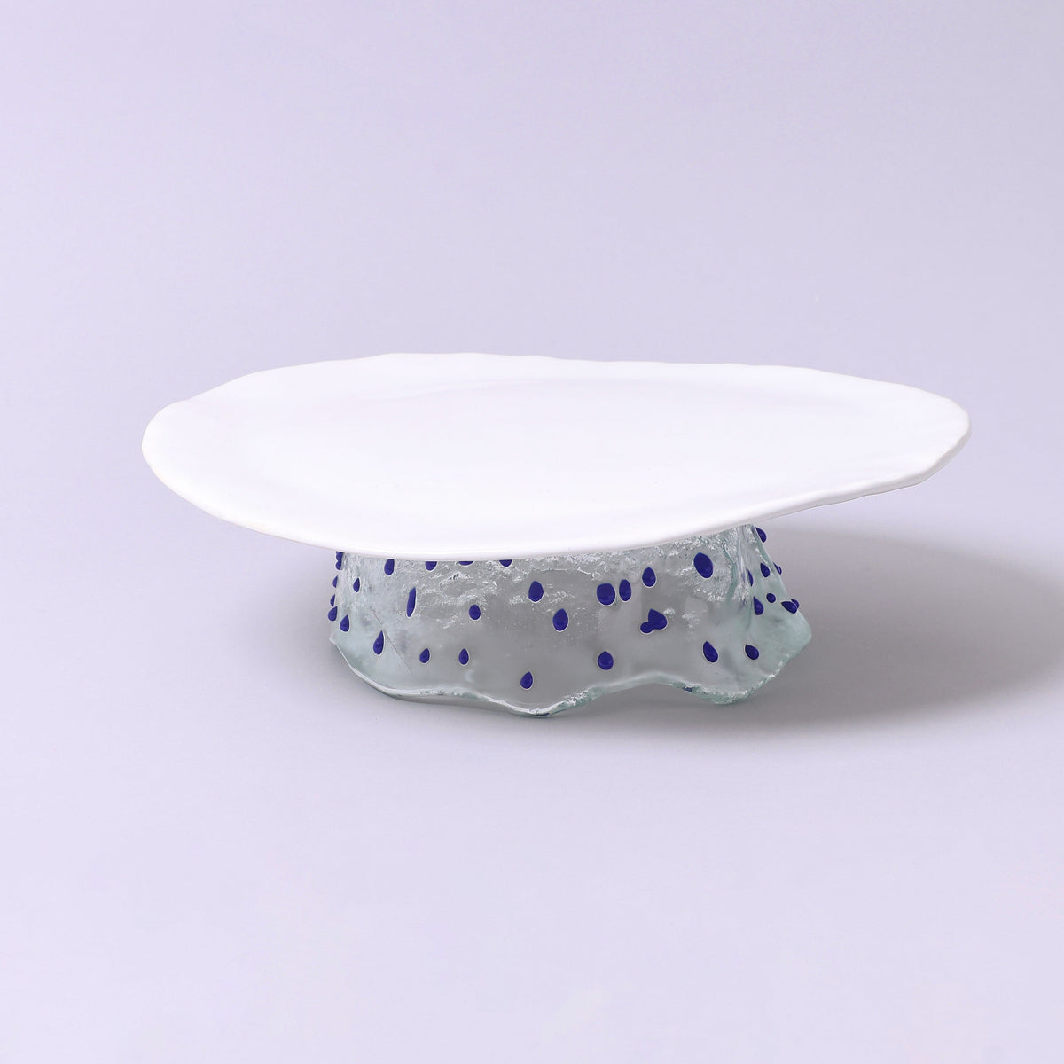Handmade Ceramic Serving Plate with Glass Stand