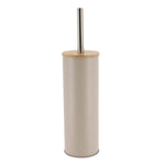 Toilet Brush with Bamboo Cover Modern Metal Bathroom Accessory