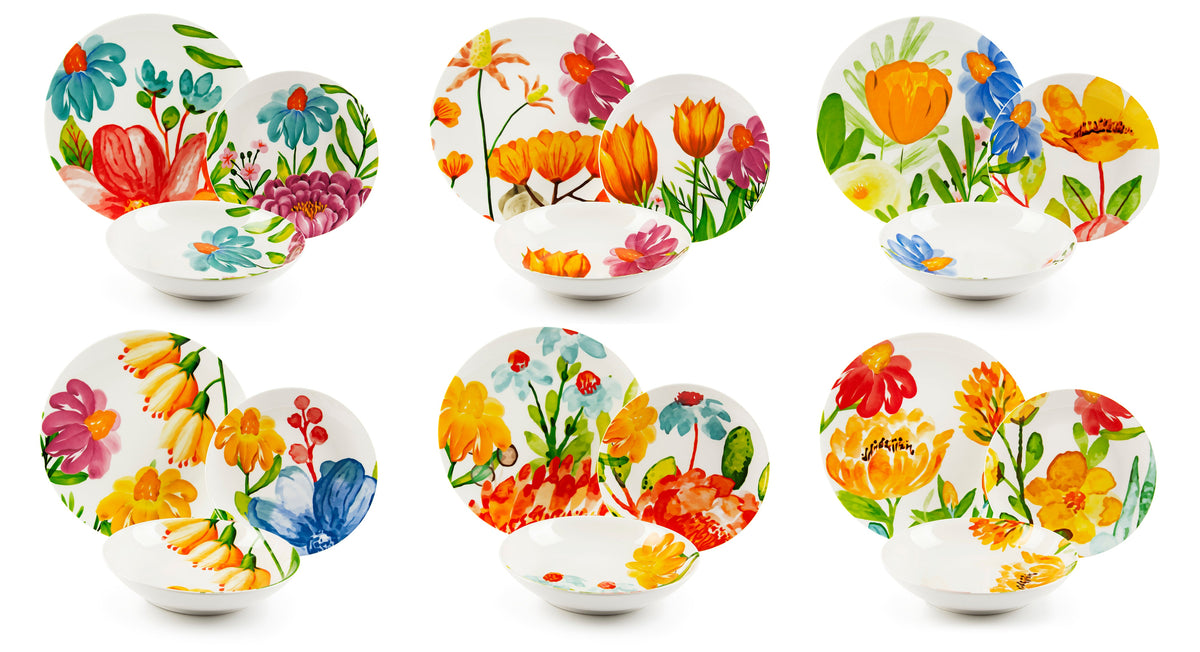 BLOOMING 18-Piece Dinner Set - Stylish and Elegant Dinnerware