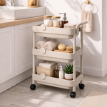 Multi-Use Trolley, 3 or 4 Shelves with Wheels, 44x29x80 and 44x29x97 cm