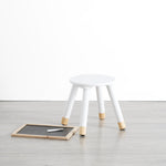 White Sweet Stool - Ideal for Kids, 24cm Diameter