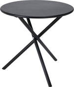 Round Steel Side Table 48cm Diameter x 48cm Height Black/Cream