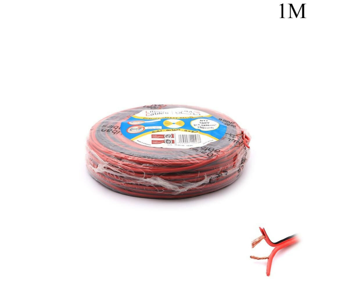 Wire Cable | 2x1.5mm | 1M | RED-Black | Liban Cables