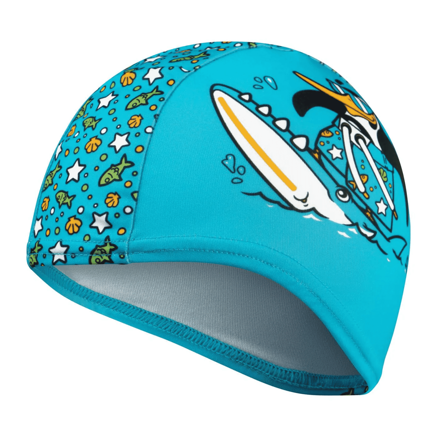 SPEEDO PRINTED POLYESTER CAP CHIMA AZURE BLUE / FLURO GREEN