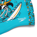 SPEEDO PRINTED POLYESTER CAP CHIMA AZURE BLUE / FLURO GREEN