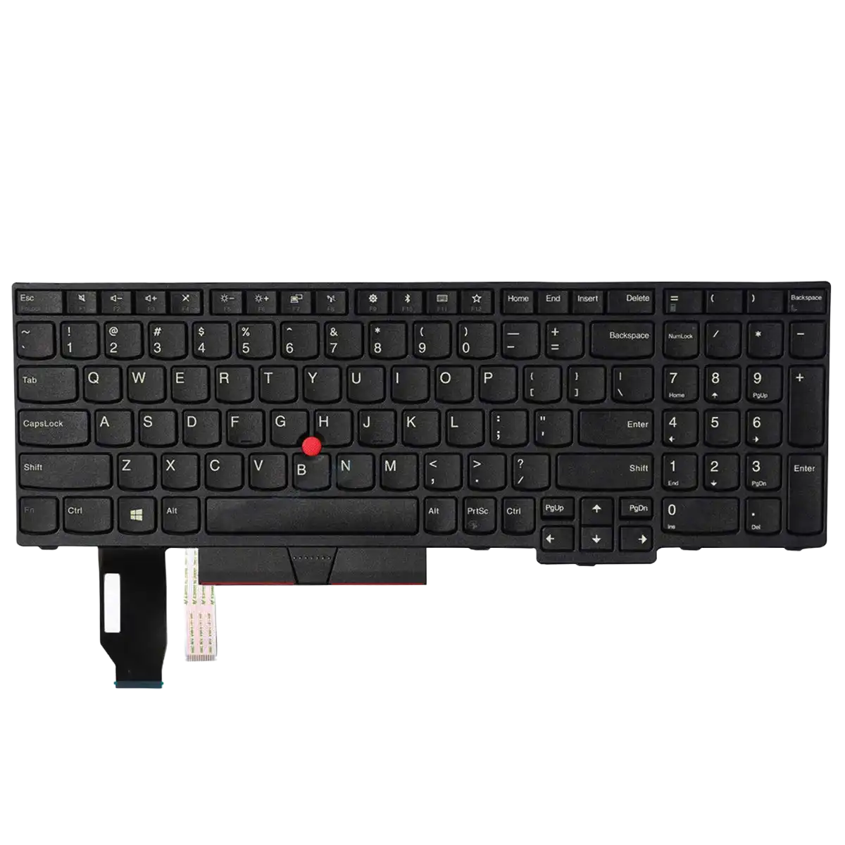 Keyboard Replacement For Lenovo Thinkpad E15 E580 E585 - Red Pointing Stick - US Layout - Black