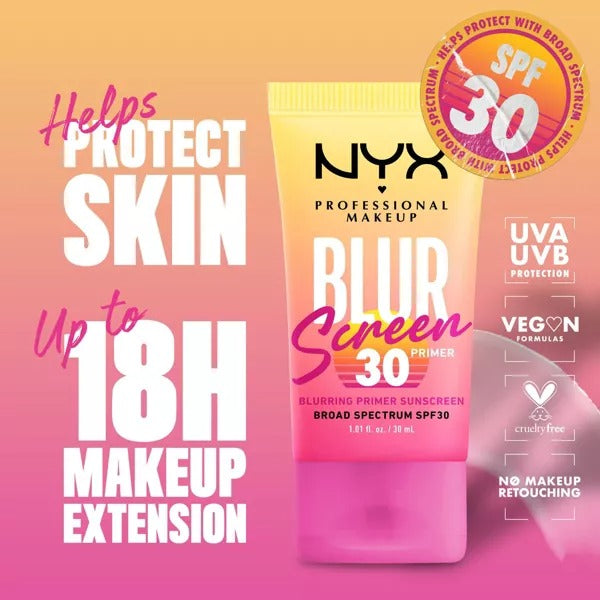 NYX Professional Makeup Blur Screen Primer - SPF 30 - 1.01 fl oz | Savonera Lebanon