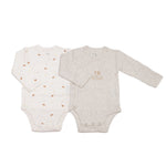 Trois Kilos Sept: Set of 2 Mini Max Bodysuits – Creme (3 Months)