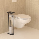 Modern Color Charcoal Toilet Rolls Store and Holder — 3-in-1 Steel Toilet Paper Holder & Phone Shelf