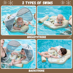 Mambobaby Non-Inflatable Chest Baby Float with Canopy - Dinosaur