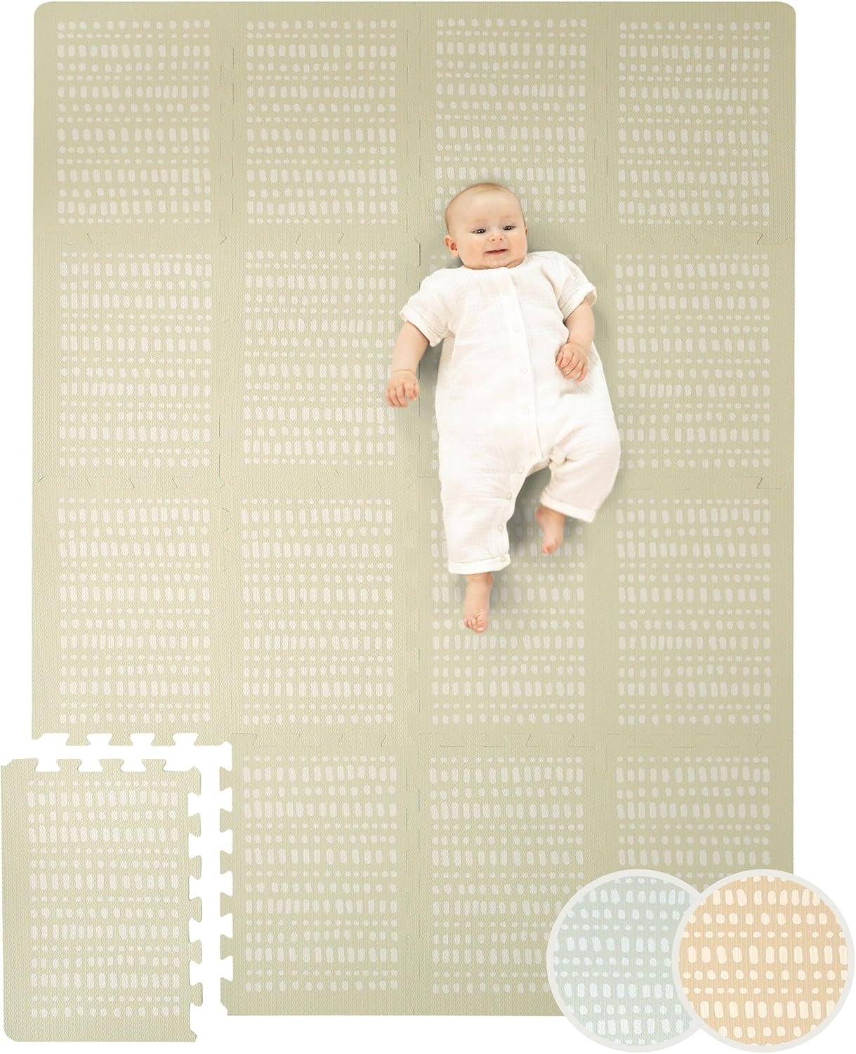 Stylish XL Foam Baby Play Mat – Beige Hygge Design
