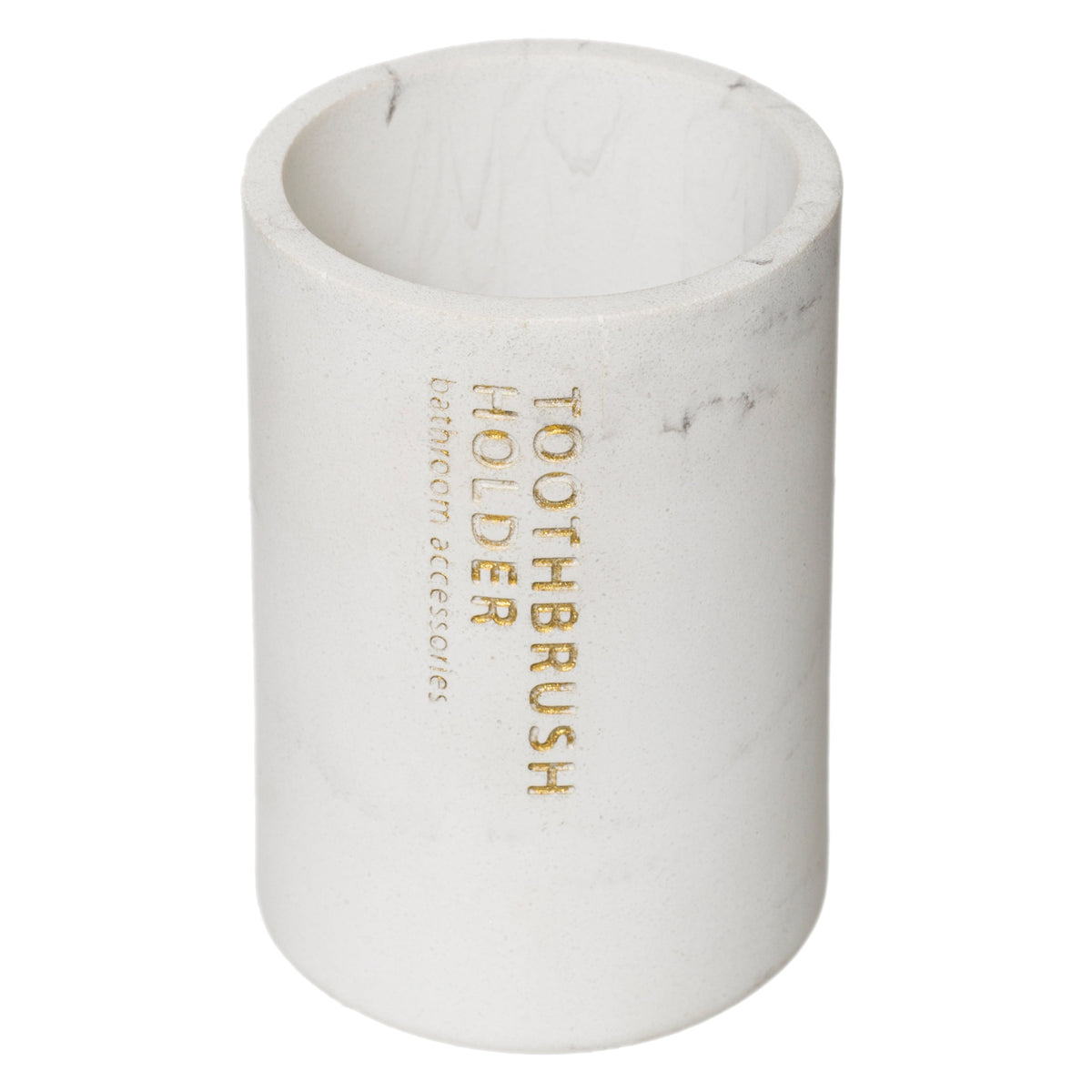TOOTH BRUSH HOLDER LEA - Plastic Resin, White, 7.8 x 11 cm