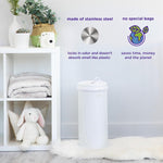 Ubbi: Steel Odor-Locking Diaper Pail – Gray