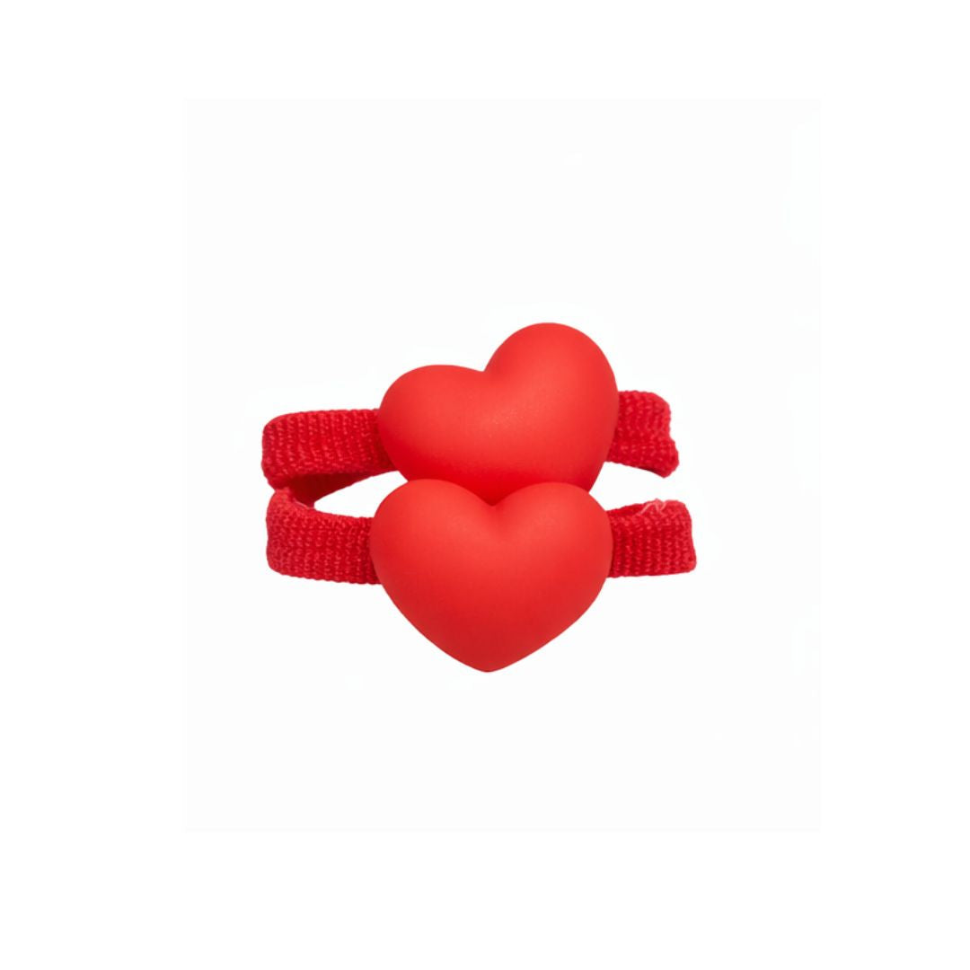Sweetheart Hair Tie Duo – Glitter & Matte Love Assorted