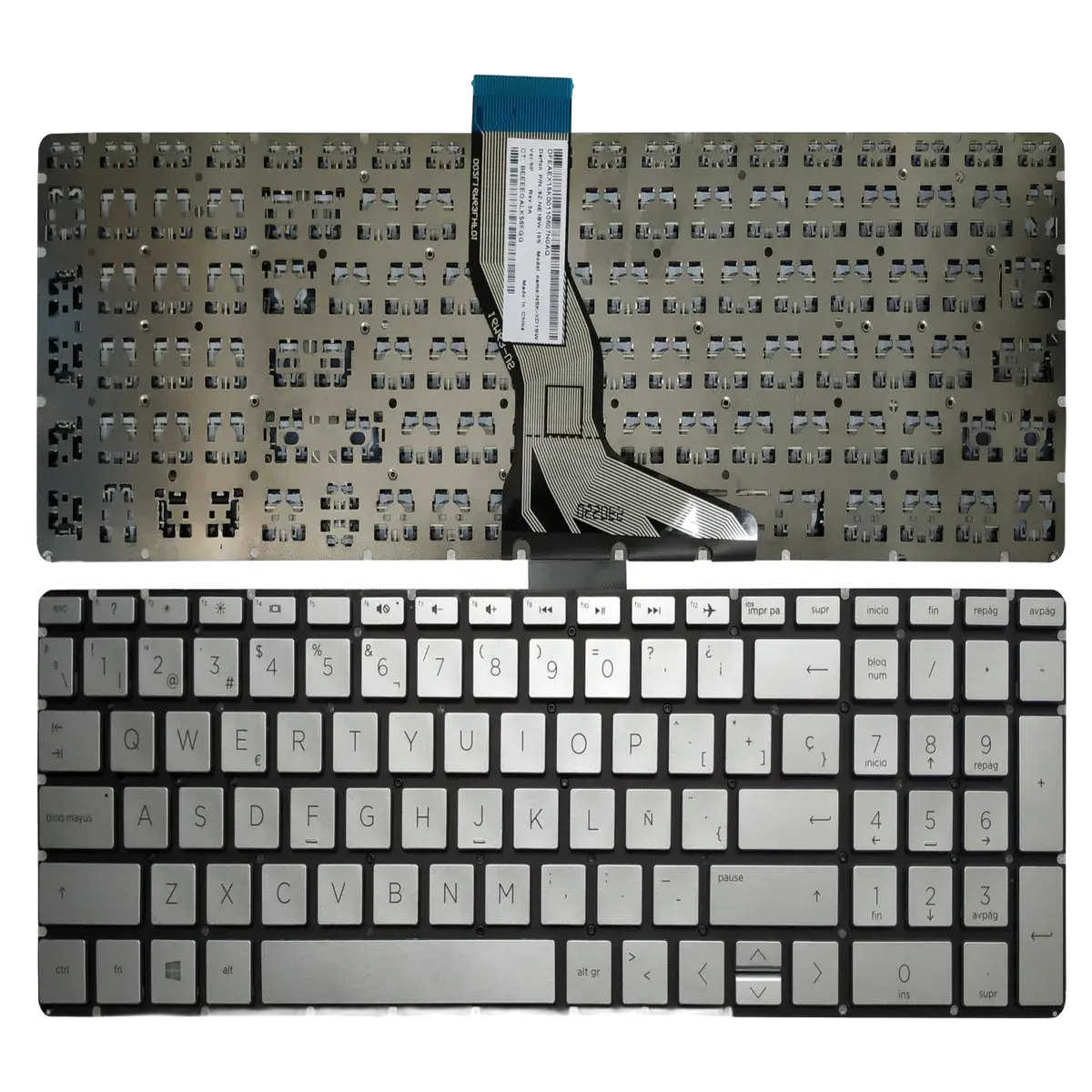 Keyboard Replacement for HP Notebook 15-DW 15-DY, US Layout - Silver