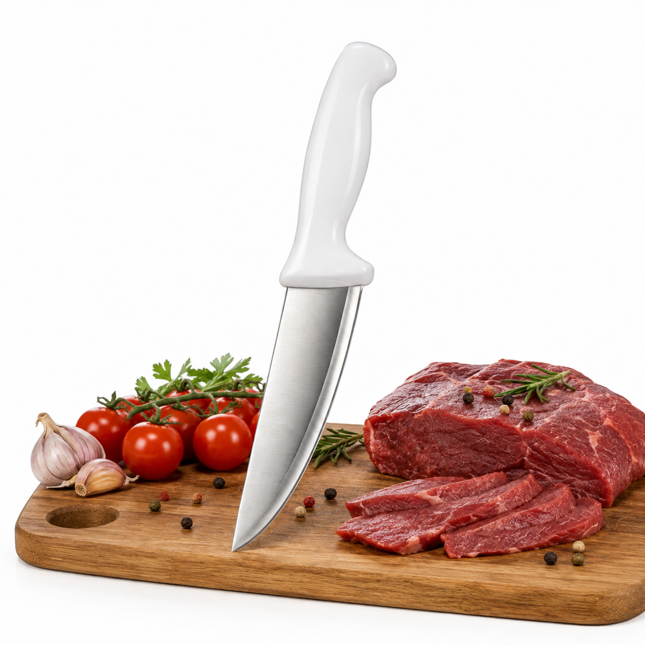 Chef Knife with White Handle