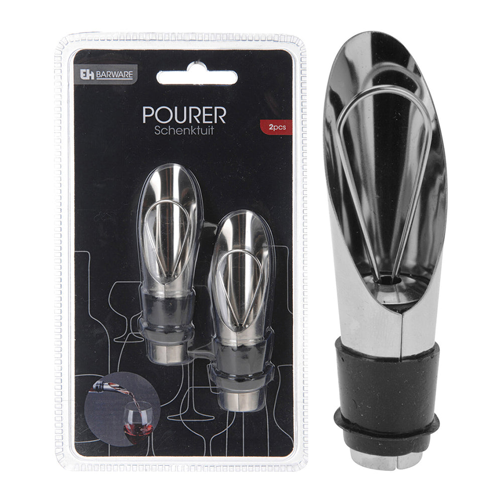 Wine Pourer Set of 2 - Stainless Steel