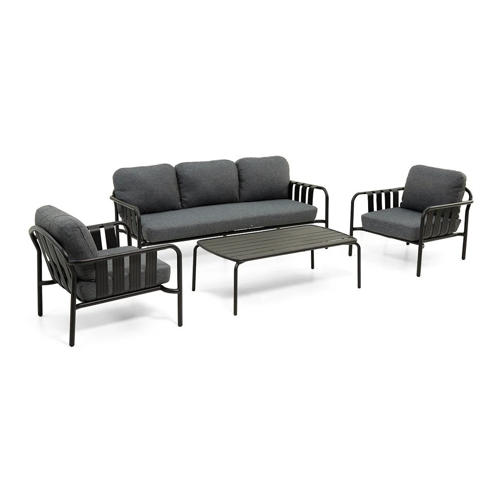 Valetta Aluminum Outdoor Set, Modern Garden Lounge Furniture