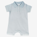 Piqué knit short romper