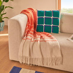 Mohair Effect Plaid "Flow" Throw - OEKO-TEX Polyester, 170 x 130 cm