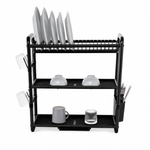 3-Tier Aluminum Dish Rack – 61×27×57 cm