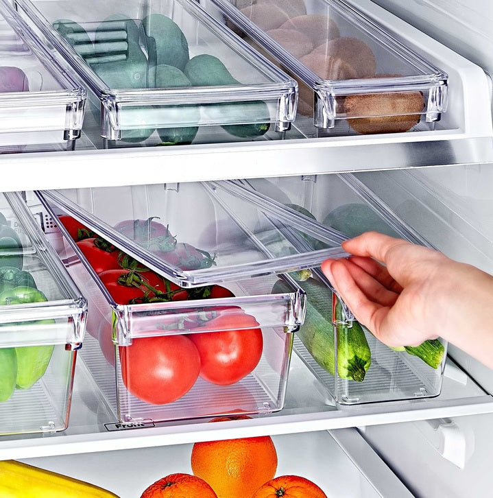 Clear Modular Organizer with Lid, Acrylic Rectangle Storage Container