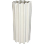 Stoneware Vase White Fluted Ceramic D22.5 x H33 or H50 cm