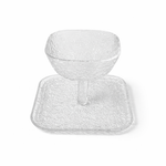 Glass Cup with Plate Serving Bowl 15x15x13 cm