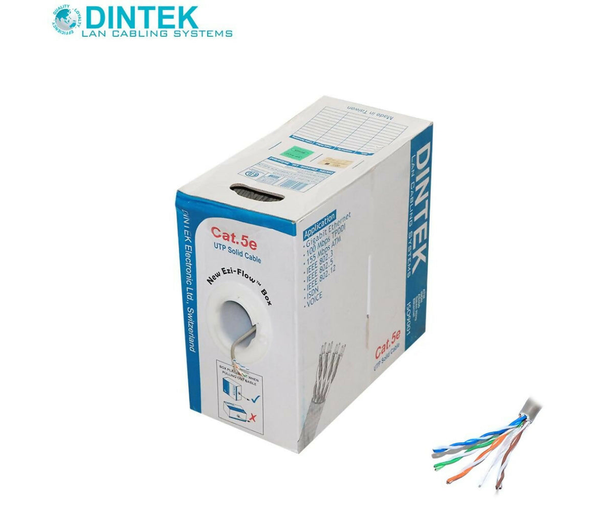 Network Cable | CAT5e | UUTP | 0.5mm | Roll 305M | Dintek
